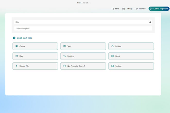 Microsoft Forms – Excel kitchenette